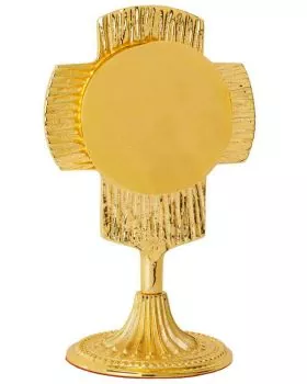 Reliquiar klassisch Messing vergoldet 13 cm hoch