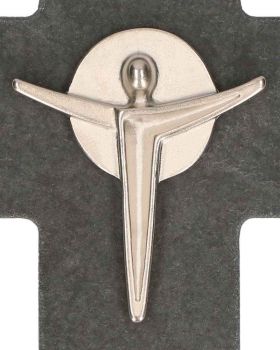 Schieferkreuz 7,5 x 7,5 cm mit Corpus aus Feinmetall