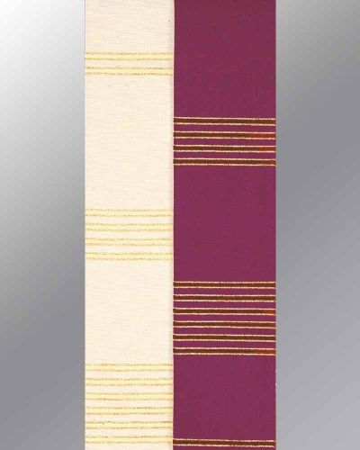 Wendestola weiß & violett 160 cm Handwebstoff