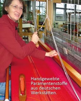 Wendestola weiß & violett 160 cm Handwebstoff