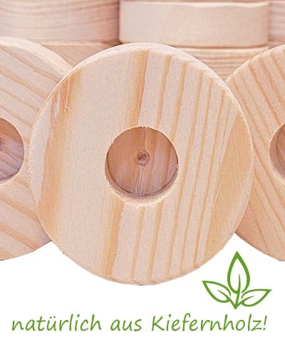 Holzleuchter Kiefernholz natur 50 mm Ø, 14 mm hoch