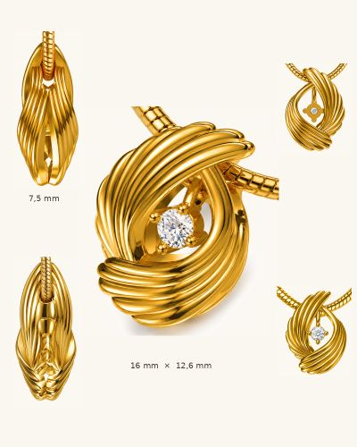 Preview: Evrah Anhänger 17x12 mm Sterling Silber vergoldet Zirkonia