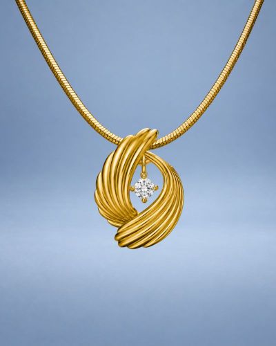 Evrah Anhänger 17x12 mm Sterling Silber vergoldet Zirkonia