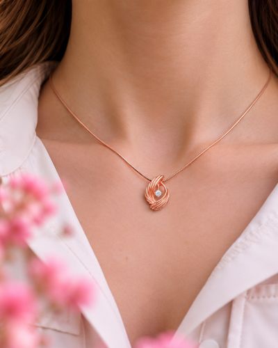 Evrah Anhänger 12x17 mm Silber rose vergoldet Zirkonia