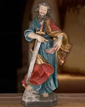 Heiliger Paulus & Schwert Figur 80 cm holzgeschnitzt