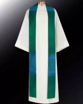 Priesterstola aus grüner Wolle mit Seide 160 cm