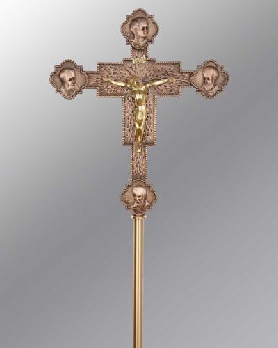 Vortragekreuz 50x42,5 cm 4 Evangelisten mit Stange
