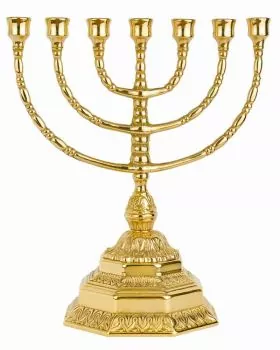 Siebenarminger Leuchter Menorah 35 cm Messing