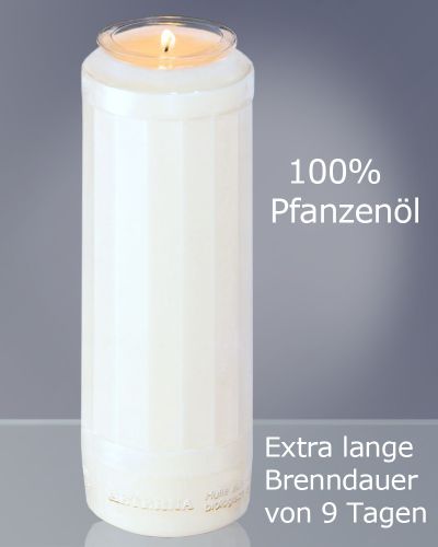 20 AETERNA Ewiglichtkerzen weiß 9 Tage BIOCELLAT Hülle