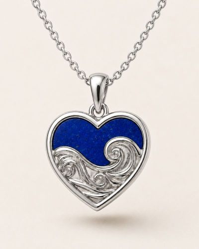 Ahava Kette Lapislazuli 925er Sterling Silber 16x16 mm