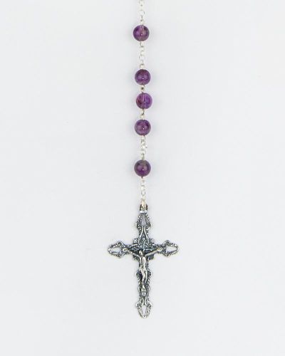 Rosenkranz Sterling Silber Amethyst Perlen 6 mm Ø