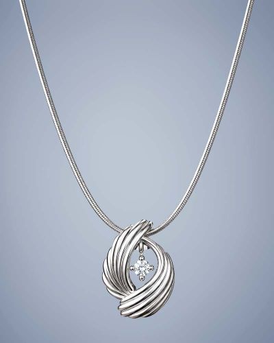 Preview: Evrah Anhänger 17x12 mm Sterling Silber rhodiniert Zirkonia