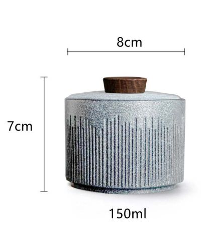 Aschegefäß Keramik 8 cm Ø, 7 cm hoch, aschgrau