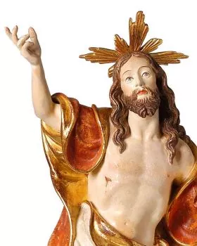 Auferstehungschristus mit Fahne 60 cm Blattgold