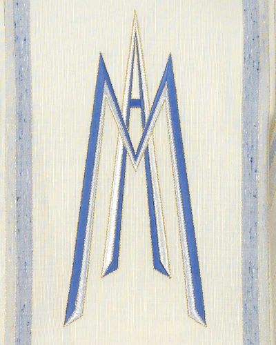 Marienkasel Ave Maria Rundkragen weiß & blau