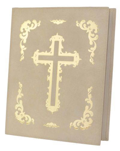 Goldenes Buch mit goldenem Kreuz Ringheftung A4
