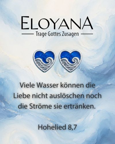 Ahava Ohrringe 8x8 mm Lapis Sterling Silber rhodiniert