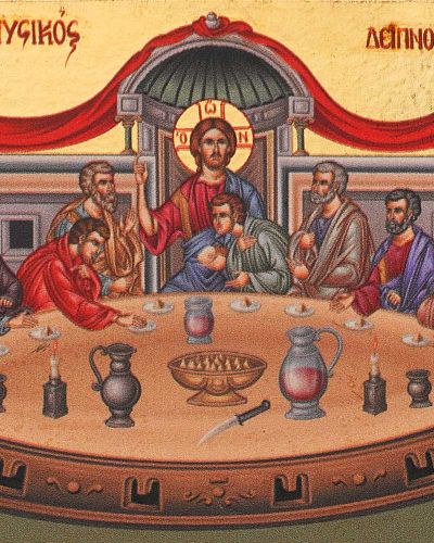 Preview: Ikone Abendmahl 10,5x13 cm auf Holzträger