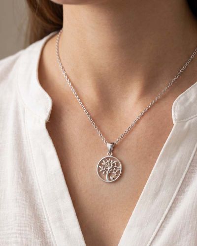 Preview: Lebensbaumanhänger 925 Sterling Silber 21 mm Ø