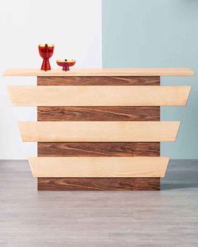 Altar klappbar150x70x93cm Esche- Nussbaumholz