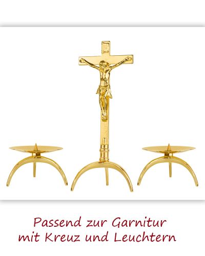 Preview: Altarleuchter dreibeinig Messing 15 cm Ø, 11 cm hoch