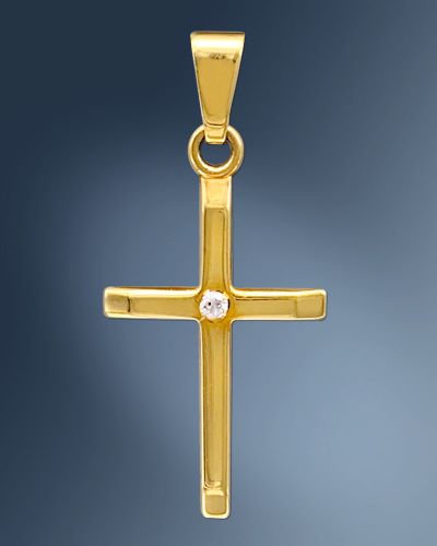 Kreuz Anhänger m. Stein 12 mm x 18 mm 9 ct Gold 375
