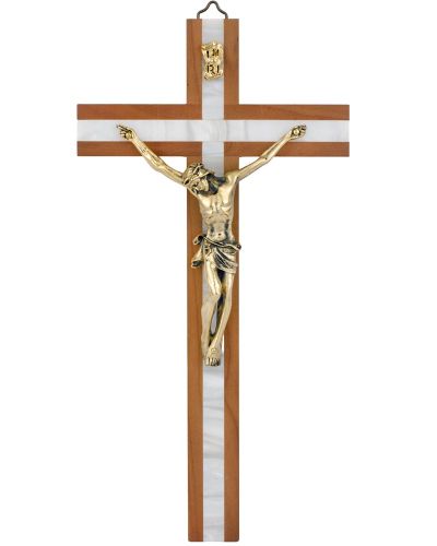 Wandkreuz mit goldfrabenem Christuskorpus 25 x 12,5 cm