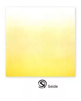 Seidentuch 90 x 90 cm Handarbeit gelb & weiß