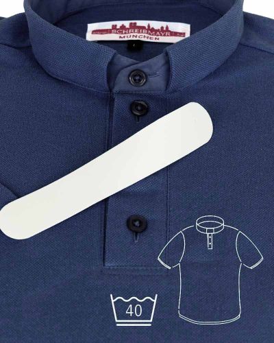 Priesterpolo Baumwolle dunkelblau Halbarm M - 4XL