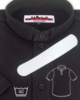 Priesterpolo Baumwolle schwarz Halbarm, Größen M - 4XL