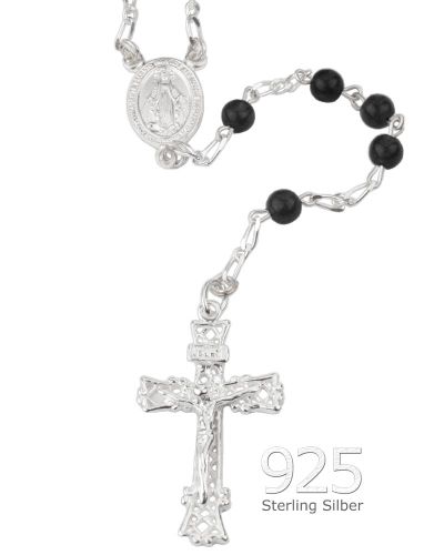 Preview: Rosenkranz Onyx 4 mm Ø Perlen im Geschenketui
