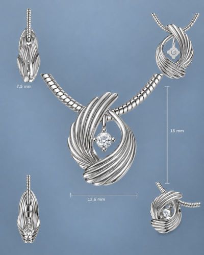 Preview: Evrah Anhänger 17x12 mm Sterling Silber rhodiniert Zirkonia