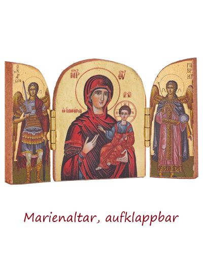 Triptychon 5 x 7 cm Ikone Maria der immerwährenden Hilfe