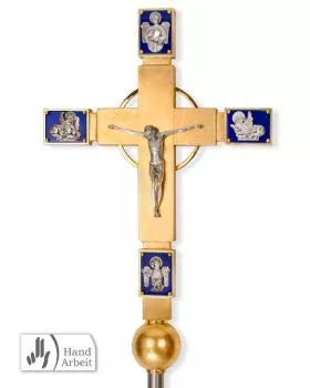 Vortragekreuz 56 x 41 cm Evangelisten Holz verg.