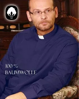 Collarhemd Dunkelblau Langarm Jersey