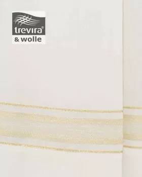 Priesteralbe140 cm creme Wollmix Webbordüre gold