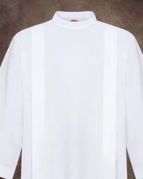 Albe mit Stehkragen 160 cm, Polyester weiß knitterarm