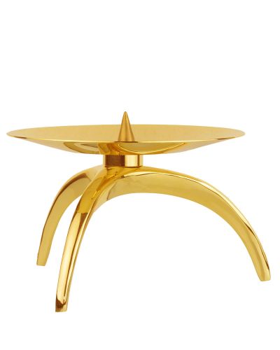 Preview: Altarleuchter dreibeinig Messing 11,5 cm Ø, 10 cm hoch