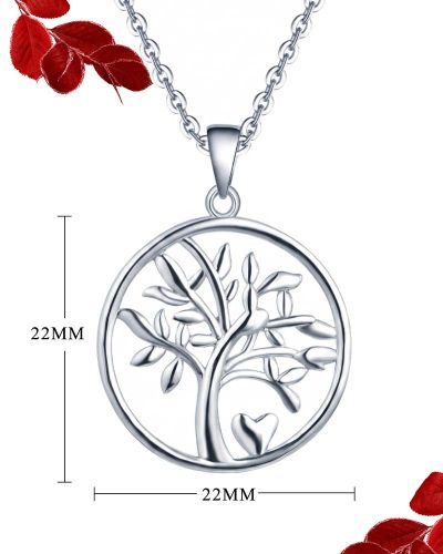 Lebensbaumanhänger 925 Sterling Silber 21 mm Ø