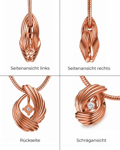 Preview: Evrah Anhänger 12x17 mm Silber rose vergoldet Zirkonia