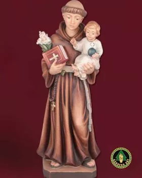 Hl.Antonius von Padua geschnitzt, koloriert, 40 cm