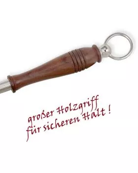 Aspergill mit Holzgriff Messing verchromt 27 cm