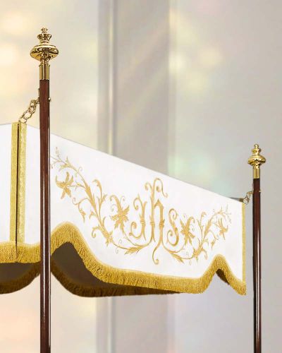 Baldachin 220 x 180 cm IHS goldgestickt barock