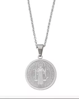 Benediktus Medaille mit Kette aus Edelstahl