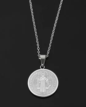 Benediktus Medaille mit Kette aus Edelstahl