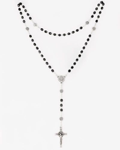 Rosenkranz Hl. Benedikt, schwarz, Perle 5 mm Ø