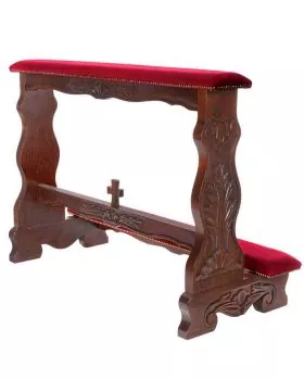 Brautbetstuhl 120 cm breit barock geschnitzt, braun