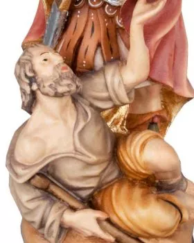 Heiliger Martin mit Bettler holzgeschnitzt 40 cm koloriert