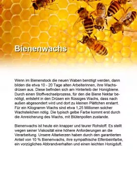 Blasiuskerze 300 x 20 mm Ceresin & 10% Bienenwachs