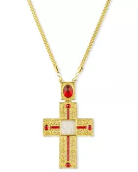 Bischofskreuz 135x80 mm vergoldet, mit Kette, im Etui